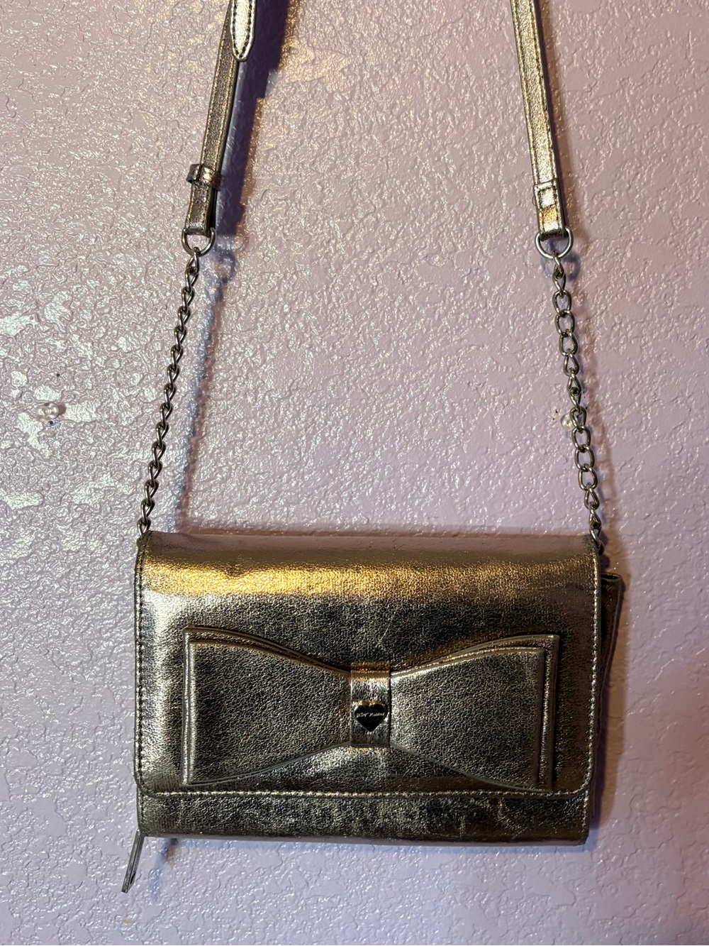 Betsey Johnson Mettalic Clutch/Crossbody